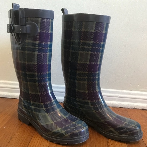 capelli plaid rain boots